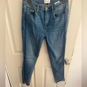 Driftwood Jackie High Rise Skinny Jeans Women's Size 26 Boho Embroidered
